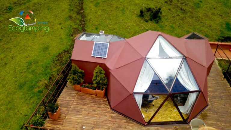 Eco glamping tipo domo con vista al embalse del Tominé en Guatavita